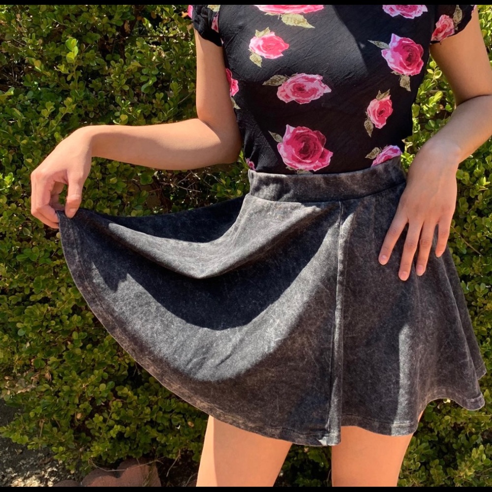 TOPSHOP Charcoal Circle Skirt